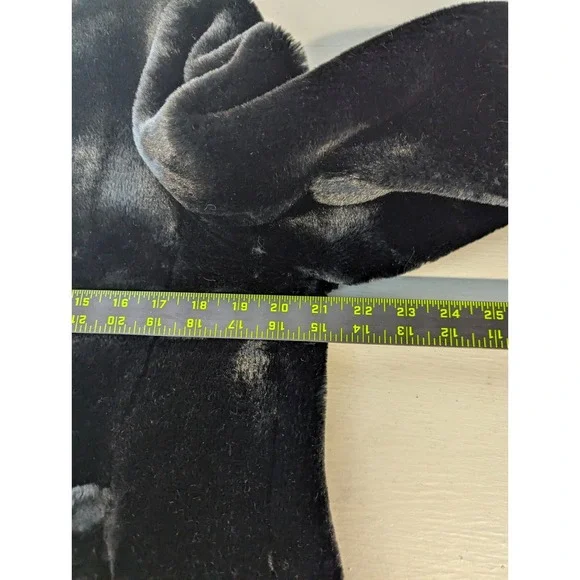 Vtg Glenorba Glenoit Faux Fur Coat Womens Black Brown Trim Winter Cozy Retro USA - Picture 14 of 16